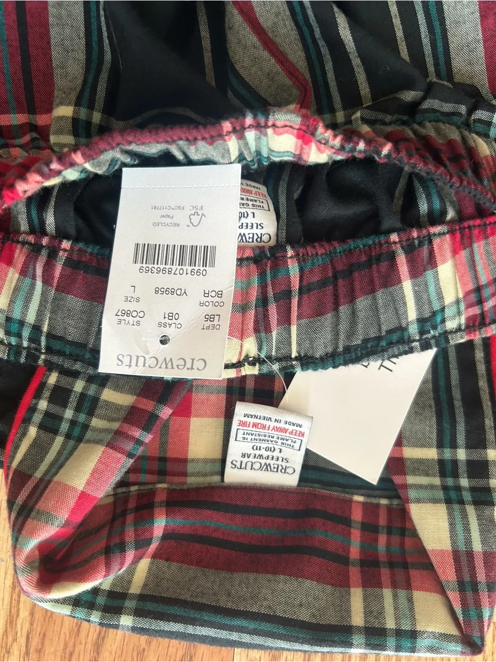 Crewcuts Boys Plaid Pajama Set NWT Size 10/11